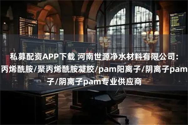私募配资APP下载 河南世源净水材料有限公司：高分子量聚丙烯酰胺/聚丙烯酰胺凝胶/pam阳离子/阴离子pam专业供应商